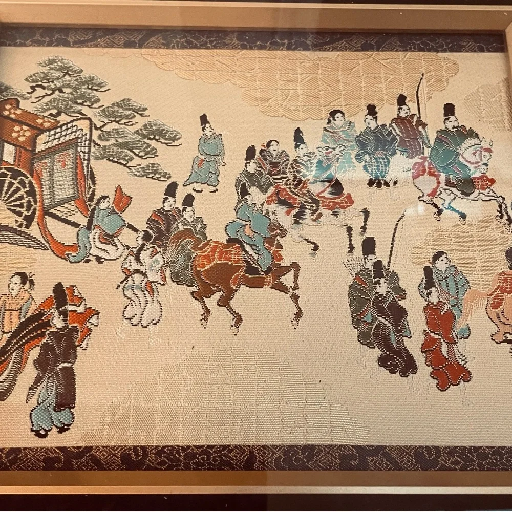 Japanese-vintage-Nishijin-Ori-woven brocade-silk & gold metallic treads-imperial - Picture 3 of 4